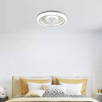 Aigostar - LED Aptumšojams griestu ventilators LED/40W/230V 2700/4000/6500K d. 50 cm + tālvadības pults balta