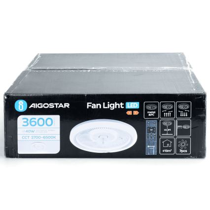 Aigostar - LED Aptumšojams griestu ventilators LED/40W/230V 2700/4000/6500K d. 50 cm + tālvadības pults balta