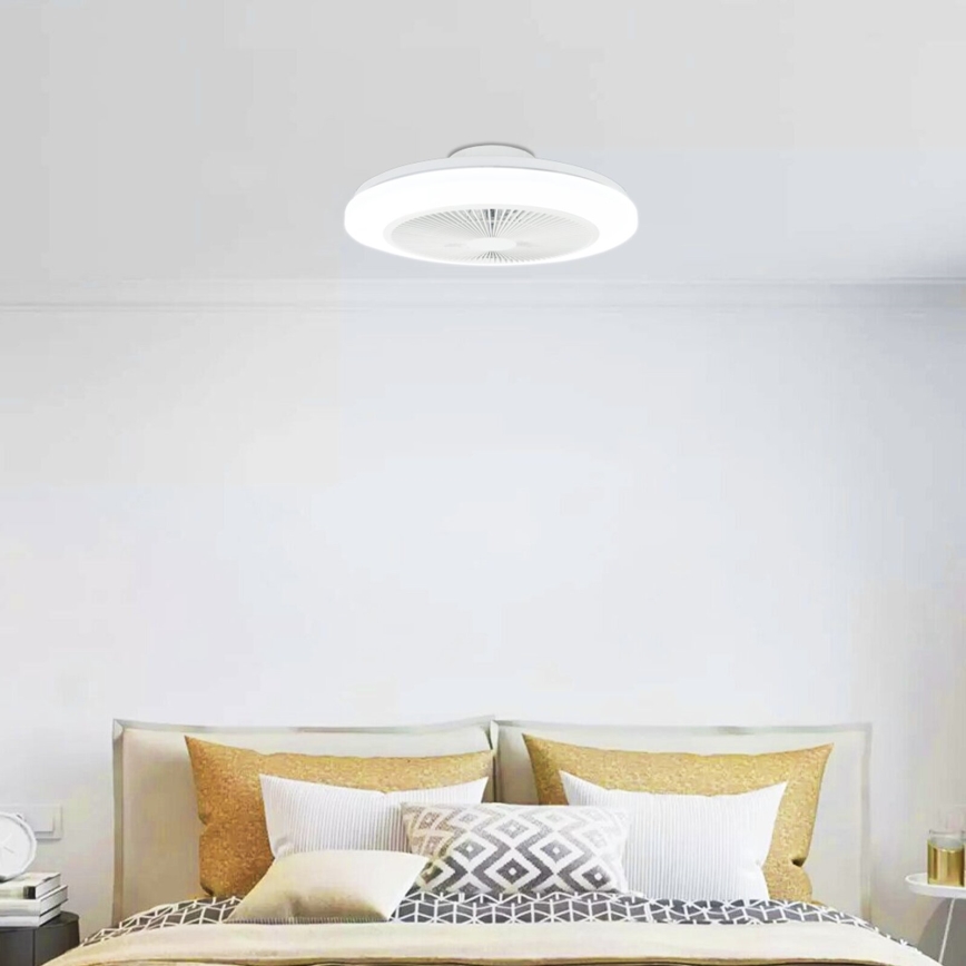 Aigostar - LED Aptumšojams griestu ventilators LED/40W/230V 2700-6500K d. 48 cm + tālvadības pults balta