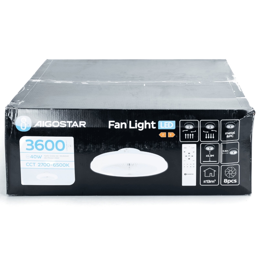 Aigostar - LED Aptumšojams griestu ventilators LED/40W/230V 2700-6500K d. 48 cm + tālvadības pults balta