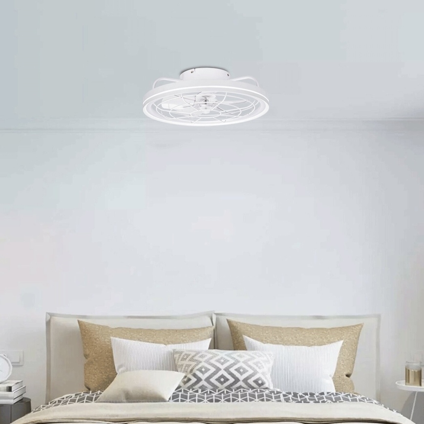 Aigostar - LED Aptumšojams griestu ventilators LED/40W/230V 2700-6500K d. 48 cm + tālvadības pults balta
