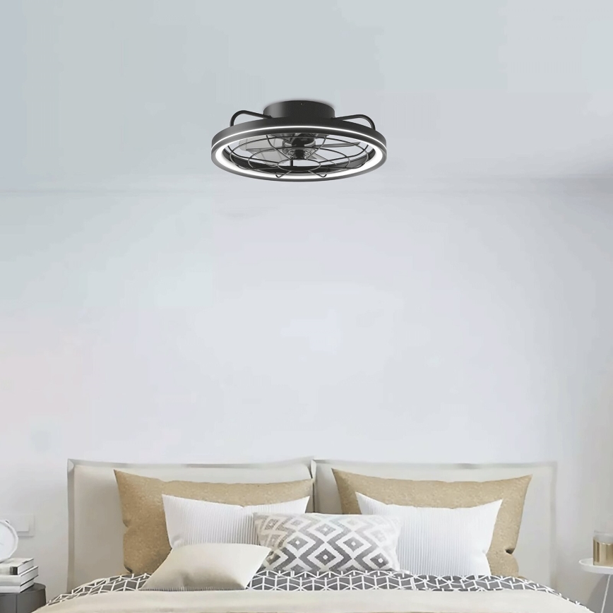 Aigostar - LED Aptumšojams griestu ventilators LED/40W/230V 2700-6500K d. 48 cm + tālvadības pults melna