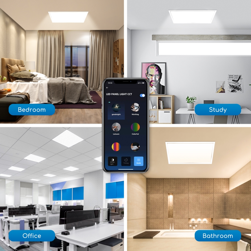 Aigostar - LED Aptumšojams iegremdējams panelis 32W/230V Wi-Fi 60x60 cm