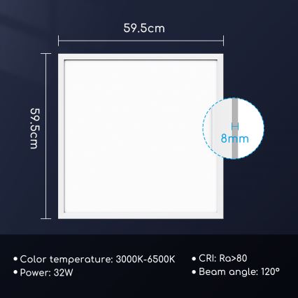 Aigostar - LED Aptumšojams iegremdējams panelis 32W/230V Wi-Fi 60x60 cm