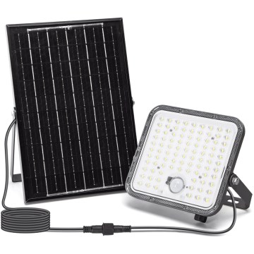 Aigostar - LED Aptumšojams saules enerģijas prožektors ar sensoru LED/120W/3,4V 6500K IP66 + tālvadības pults