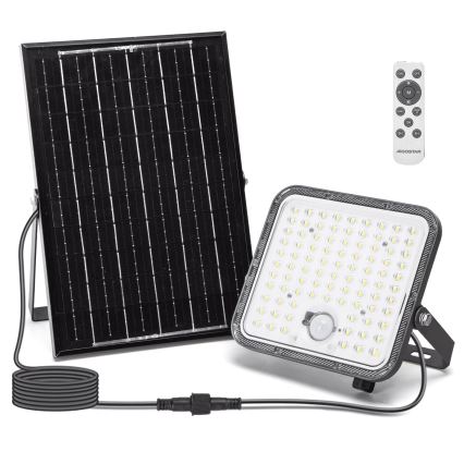 Aigostar - LED Aptumšojams saules enerģijas prožektors ar sensoru LED/120W/3,4V 6500K IP66 + tālvadības pults