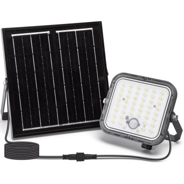 Aigostar - LED Aptumšojams saules enerģijas prožektors ar sensoru LED/80W/3,4V 6500K IP66 + tālvadības pults