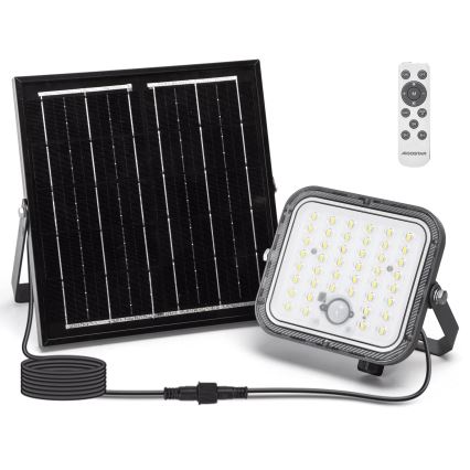 Aigostar - LED Aptumšojams saules enerģijas prožektors ar sensoru LED/80W/3,4V 6500K IP66 + tālvadības pults