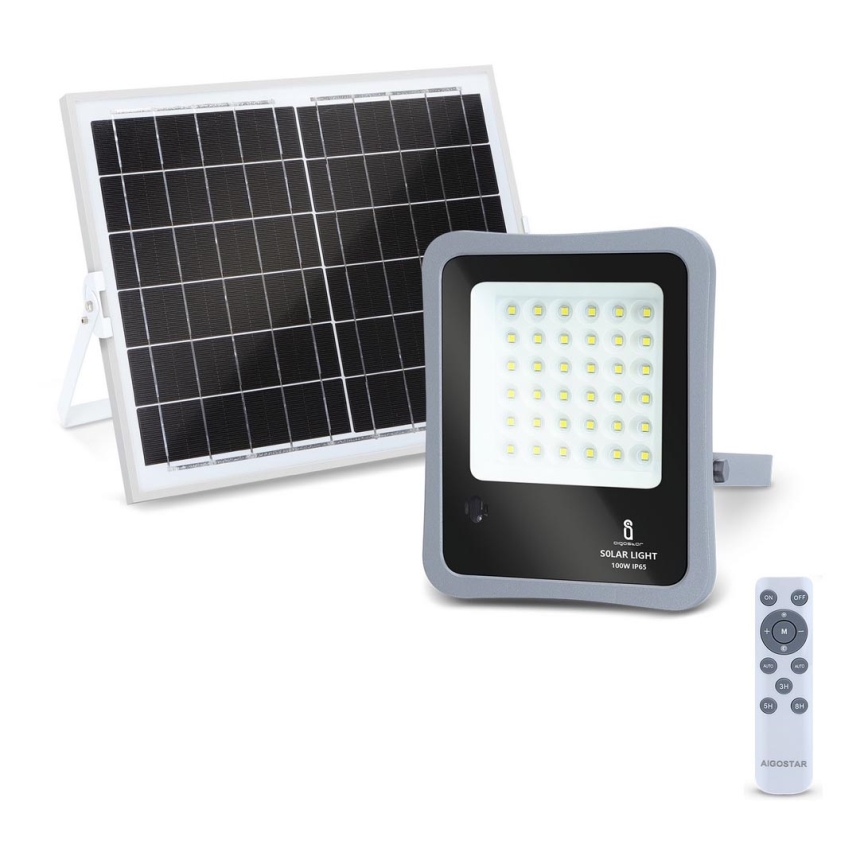 Aigostar - LED Aptumšojams saules enerģijas prožektors LED/100W/3,2V IP65 10000 mAh + TP