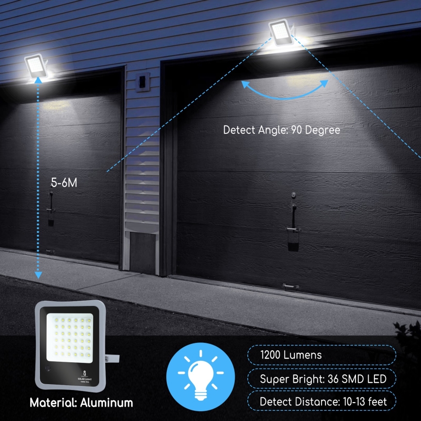 Aigostar - LED Aptumšojams saules enerģijas prožektors LED/100W/3,2V IP65 10000 mAh + TP