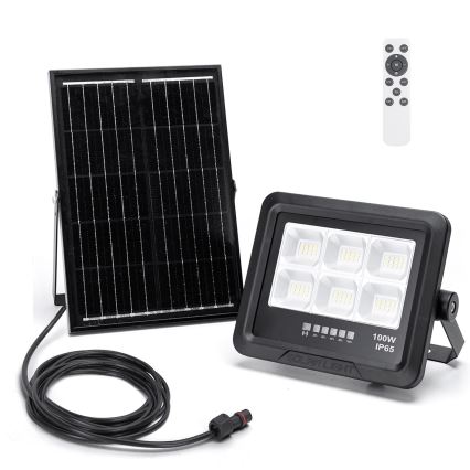 Aigostar - LED Aptumšojams saules enerģijas prožektors LED/100W/3,4V IP65 10000 mAh + tālvadības pults