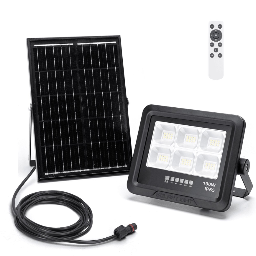 Aigostar - LED Aptumšojams saules enerģijas prožektors LED/100W/3,4V IP65 10000 mAh + tālvadības pults
