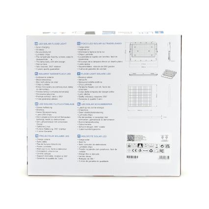 Aigostar - LED Aptumšojams saules enerģijas prožektors LED/200W/3,2V IP65 20000 mAh + tālvadības pults