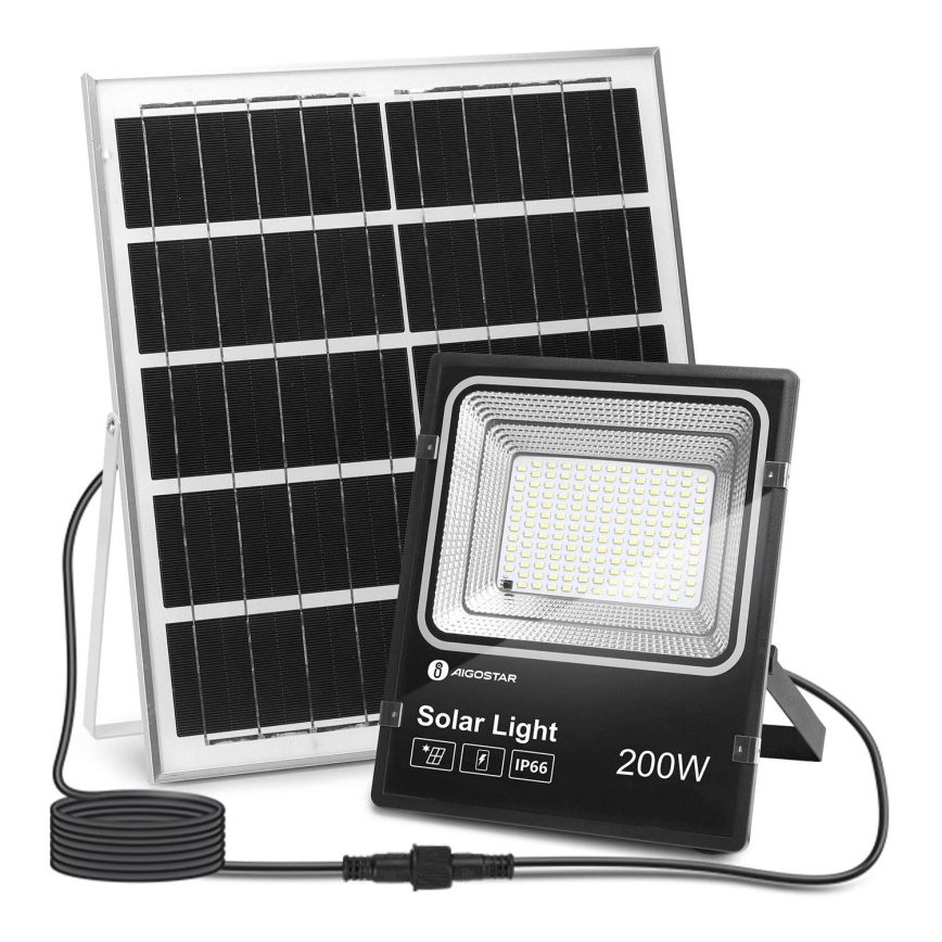 Aigostar - LED Aptumšojams saules enerģijas prožektors LED/200W/3,2V IP66 + tālvadības pults