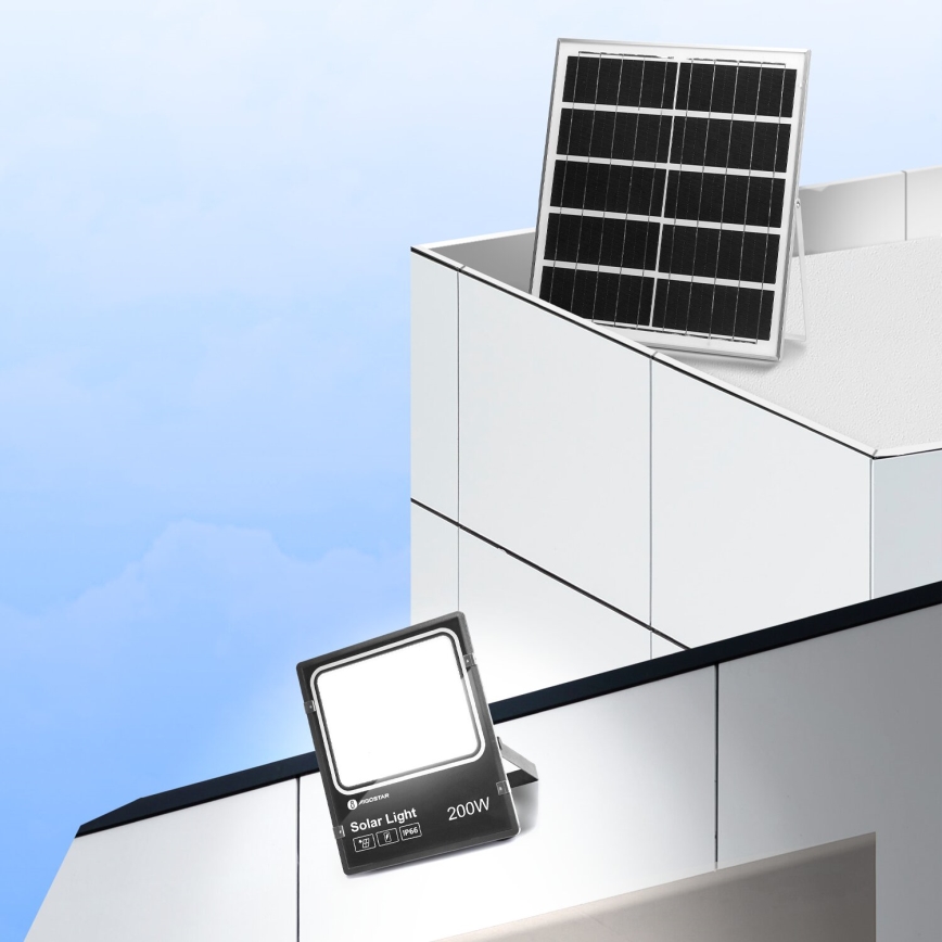 Aigostar - LED Aptumšojams saules enerģijas prožektors LED/200W/3,2V IP66 + tālvadības pults