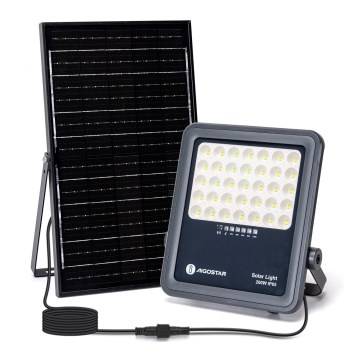 Aigostar - LED Aptumšojams saules enerģijas prožektors LED/200W/3,4V IP65 + tālvadības pults