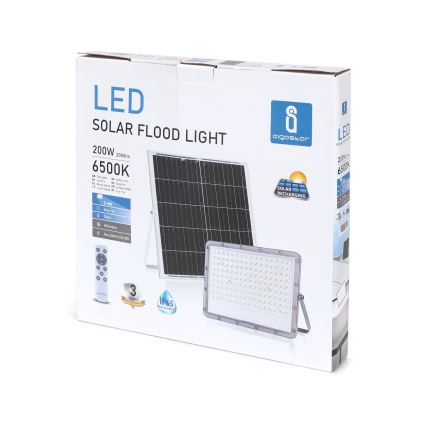Aigostar - LED Aptumšojams saules enerģijas prožektors LED/200W/3,4V 20000 mAh IP65 + tālvadības pults
