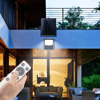 Aigostar - LED Aptumšojams saules enerģijas prožektors LED/200W/3,4V IP65 + tālvadības pults