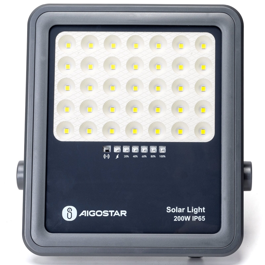 Aigostar - LED Aptumšojams saules enerģijas prožektors LED/200W/3,4V IP65 + tālvadības pults