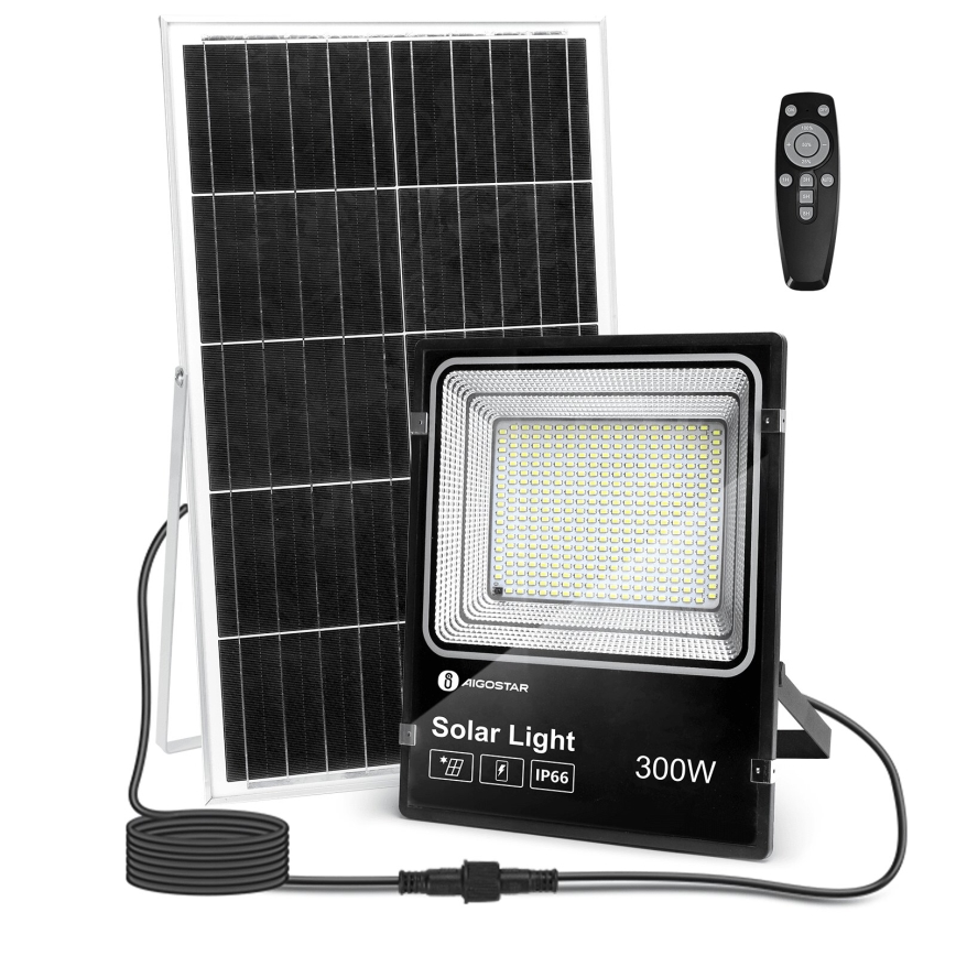 Aigostar - LED Aptumšojams saules enerģijas prožektors LED/300W/3,2V IP66 25000 mAh + tālvadības pults