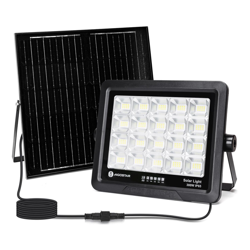 Aigostar - LED Aptumšojams saules enerģijas prožektors LED/300W/3,4V IP65 + tālvadības pults
