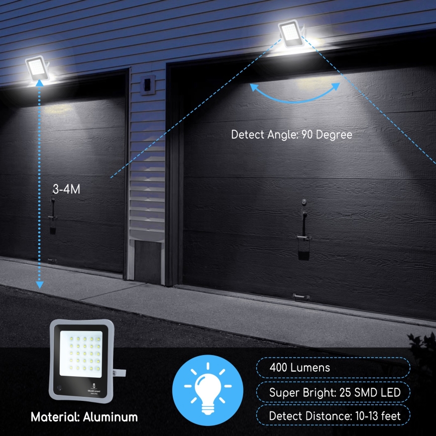 Aigostar - LED Aptumšojams saules enerģijas prožektors LED/30W/3,2V 20000 mAh IP67 + TP
