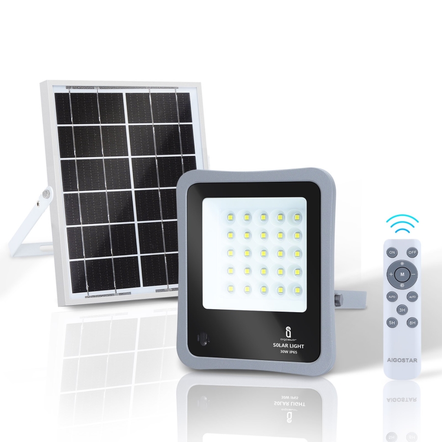 Aigostar - LED Aptumšojams saules enerģijas prožektors LED/30W/3,2V 20000 mAh IP67 + TP