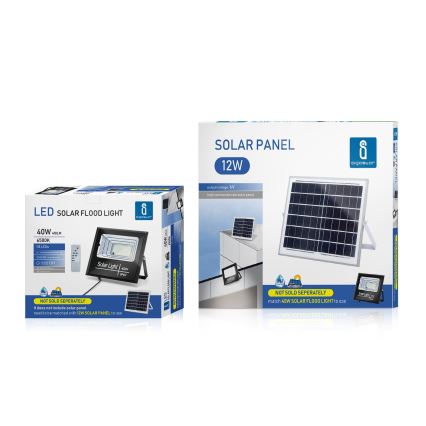 Aigostar - LED Aptumšojams saules enerģijas prožektors LED/40W/3,2V IP67 2000 mAh + TP