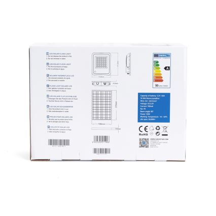 Aigostar - LED Aptumšojams saules enerģijas prožektors LED/50W/3,2V IP65 6000 mAh + TP