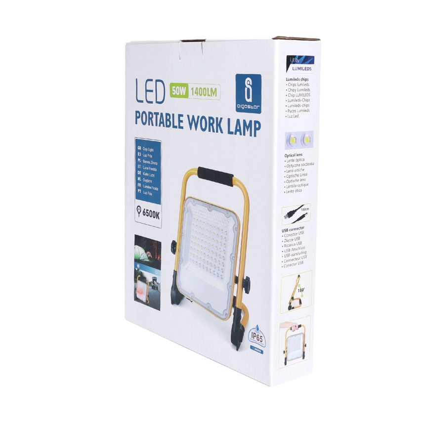 Aigostar - LED Aptumšojams uzlādējams prožektors LED/50W/5V 6500K IP65