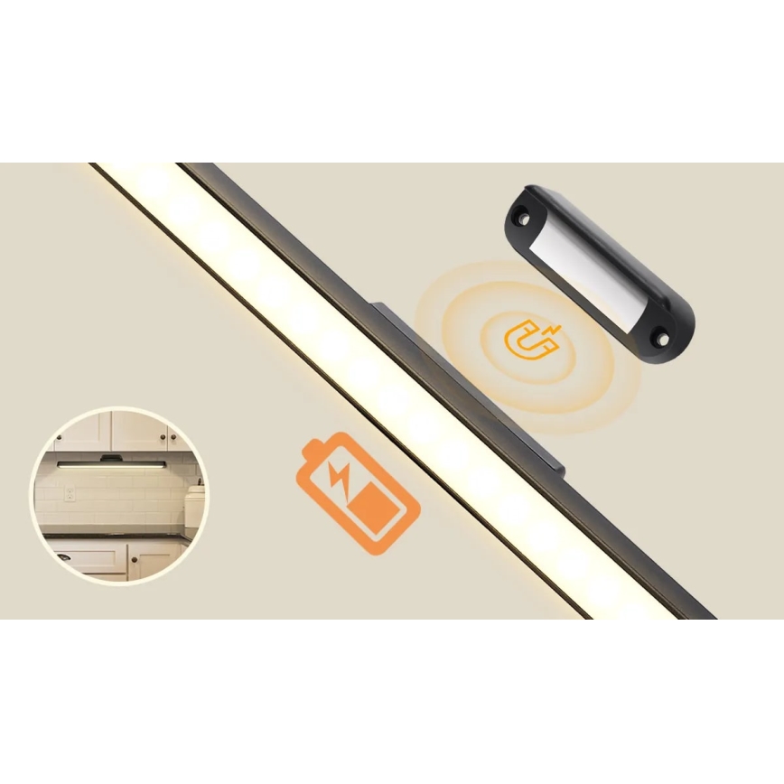 Aigostar - regulējams uzlādējams LED spoguļa apgaismojums, LED/2,9W/5V 2000 mAh