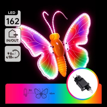 Aigostar - LED āra dekorācija 162xLED 42 cm IP44 tauriņš/daudzkrāsains