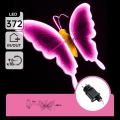Aigostar - LED āra dekorācija 372xLED 60 cm IP44 tauriņš/rozā