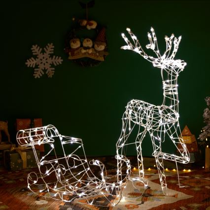 Aigostar - LED āra dekors LED/3,6W/31/230V 2700K 90/45cm IP44 ziemeļbriedis ar ragavām