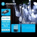 Aigostar - LED Āra dekoratīva virtene 100xLED/8 funkcijas 13m IP44 vēsi balts