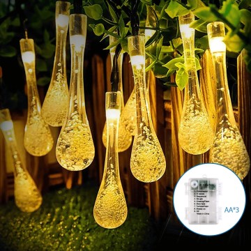 Aigostar - LED āra dekoratīvā virtene 50xLED/8 režīmi 3xAA 5,3m IP44 siltā balta