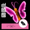 Aigostar - LED Āra dekors 246xLED/9W/230V 42 cm IP44 tauriņš/rozā