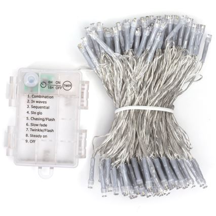 Aigostar -LED āra gaismas virtene 150xLED/8 režīmi 3xAA 15,3m IP44 daudzkrāsaina