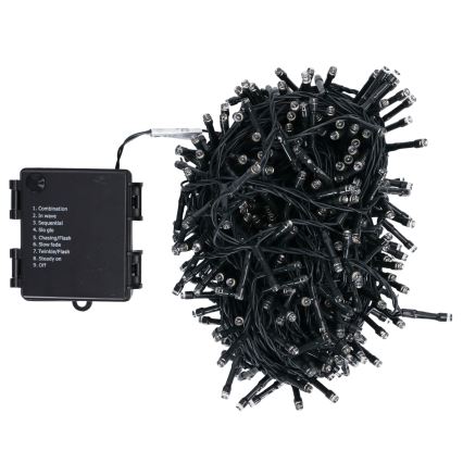 Aigostar - Āra LED virtene 500xLED/8 funkcijas 4xAA 25,3 m IP44 silta balta