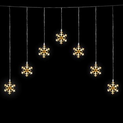 Aigostar - LED āra virtene 84xLED/8 funkcijas 1,2x1m IP44 siltā baltā, sniegpārslas