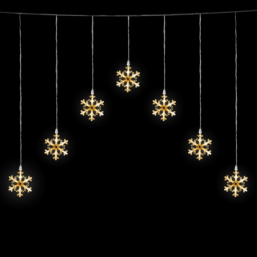 Aigostar - LED āra virtene 84xLED/8 funkcijas 1,2x1m IP44 siltā baltā, sniegpārslas