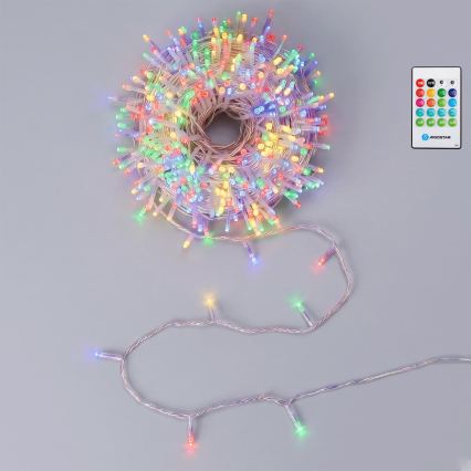 Aigostar - LED ar regulējamu spilgtumu āra Ziemassvētku virtene ar kustības sensoru 100xLED/3xAA 12m daudzkrāsaina + tālvadības pults