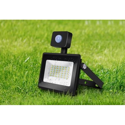 Aigostar - LED Āra prožektors ar sensoru LED/50W/230V 4000K IP65 melna