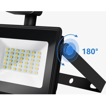 Aigostar - LED Āra prožektors ar sensoru LED/50W/230V 4000K IP65 melna