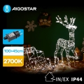 Aigostar - LED Āra rotājums LED/3,6W/31/230V 2700K 90/45cm IP44 ziemeļbriedis ar ragavām