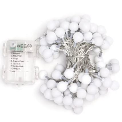 Aigostar - Āra LED Ziemassvētku virtene 100x LED/3x AA/8 režīmi 10,3 m IP44 siltā balta