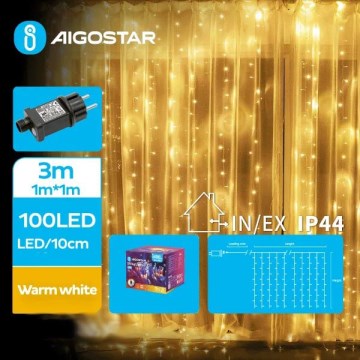Aigostar - LED Āra  virtene 100xLED/8 funkcijas 4x1m IP44 silta balta