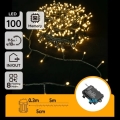 Aigostar - LED Āra  virtene 100xLED/8 režīmi 3xAA 5,3 m IP44 siltā balta