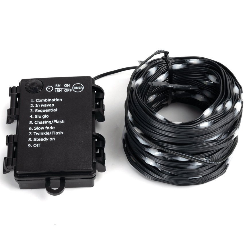 Aigostar - LED āra virtene, 150 LED, 8 režīmi, 3xAA, 15,3 m, IP44, daudzkrāsaina