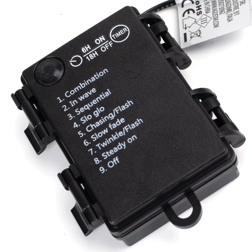 Aigostar - LED āra virtene 150 LED / 8 režīmi 3xAA 15,3 m IP44 silti balta